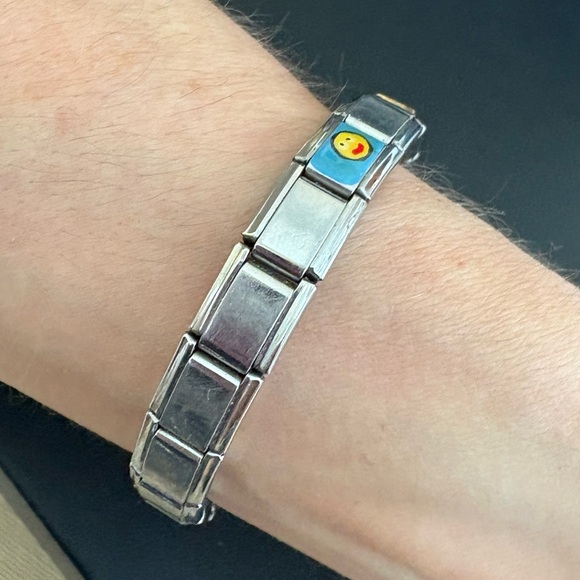 Vintage Italian Link charm bracelet stainless steel cancer crab zodiac sign y2K - Picture 4 of 10